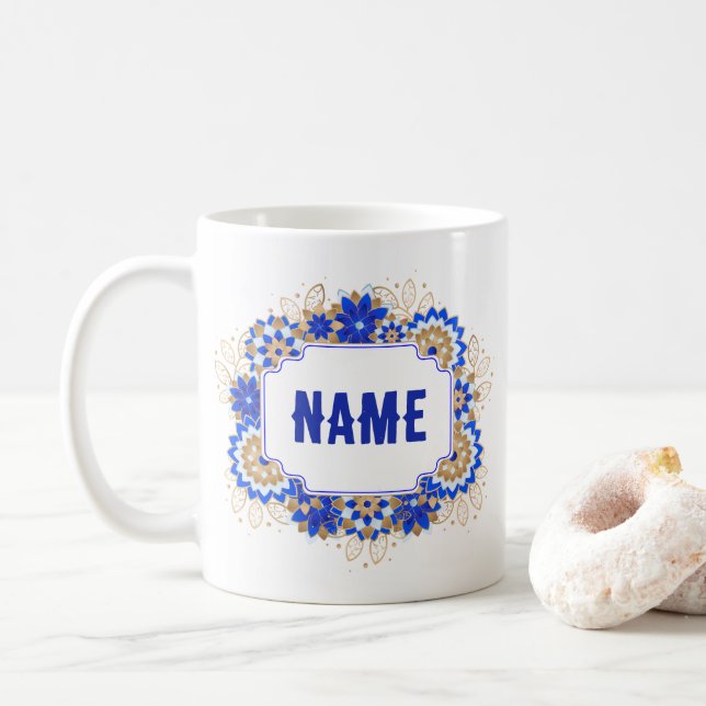 Personalisierter Name Monogram Kaffeetasse (Mit Donut)