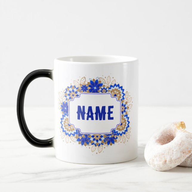 Personalisierter Name Monogram Verwandlungstasse (Mit Donut)