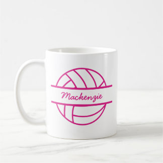 Personalisierter Name Monogram Volleyball Kaffeetasse