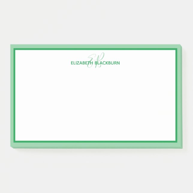 Personalisierter Name Monogramm Anfangsbuchstaben  Post-it Klebezettel (Vorderseite)