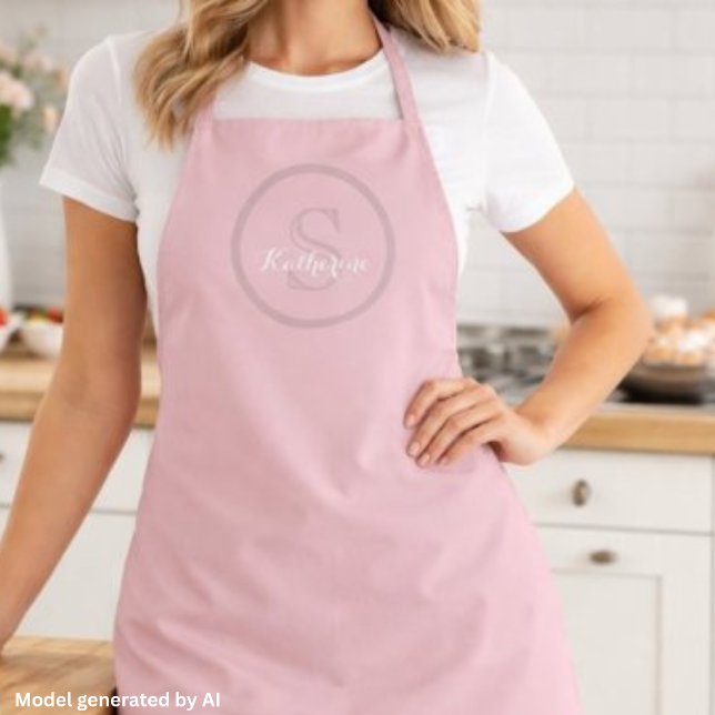 Personalisierter Name Monogramm Dusty Rose Schürze (Von Creator hochgeladen)