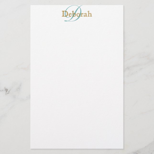 personalisierter Name ~ Monogramm-Idee Briefpapier (Vorderseite)