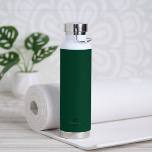 Personalisierter Name Monogramm Smaragdgrün Schwar Trinkflasche