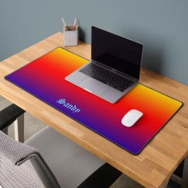 Personalisierter Name Multicolor Gelb Orange Blau Schreibtischunterlage
