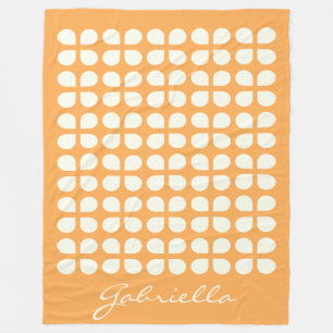 Personalisierter Name Mustard Yellow Geometric War Fleecedecke