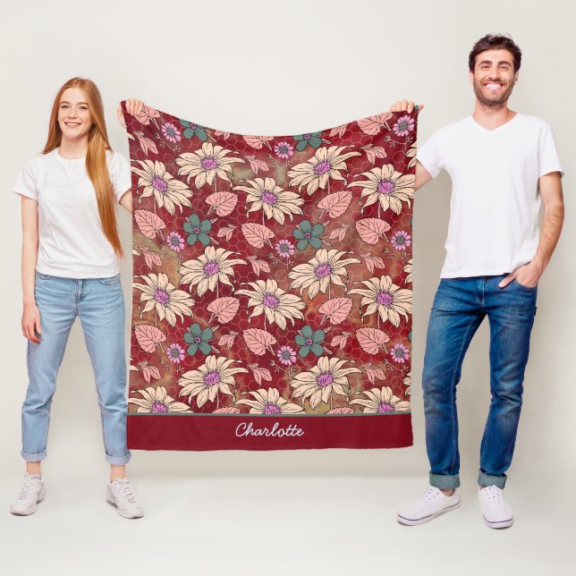 Personalisierter Name - nahtloses Muster Fleecedecke (Beispiel)