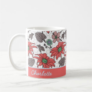Personalisierter Name nahtloses Muster rosa Kaffeetasse