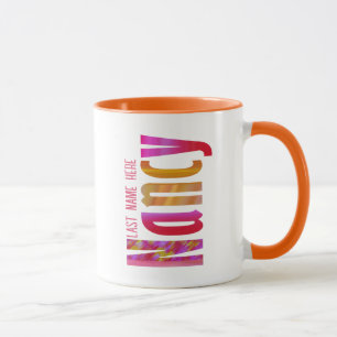 Personalisierter Name "Nancy" in Vivid Red Pink Or Tasse