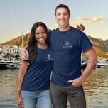 Personalisierter Name Nautic Boat Anchor T-Shirt<br><div class="desc">Ein nautisches Design mit einem Schiffsanker,  personalisiert mit Ihrem Namen. Entwickelt von Thisisnotme©</div>