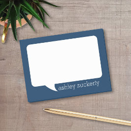 Personalisierter Name: Navy Blue and White Talk Bu Post-it Klebezettel