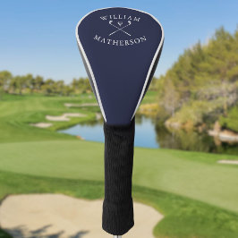 Personalisierter Name Navy Blue Golf Clubs Headcover