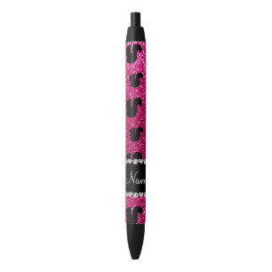 Personalisierter Name Nebel Rosa Glitzer Eichhörn Kugelschreiber