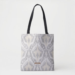 Personalisierter Name neutraler Ikat-Muster-Brautj