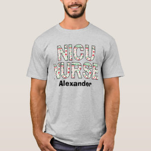 Personalisierter Name NICU Male Nurse Weihnachten T-Shirt