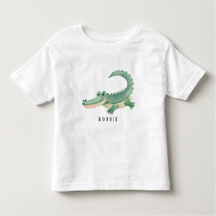 Personalisierter Name Niedlich Alligator / Gator K Kleinkind T-shirt