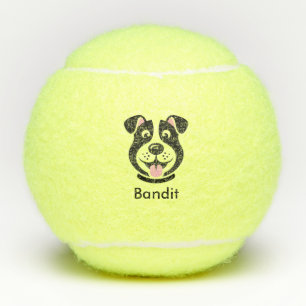 Personalisierter Name Niedlich Black Dog Tennis Ba Tennisbälle