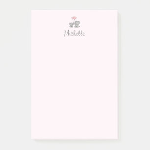 Personalisierter Name Niedlich Elephant Mama & Bab Post-it Klebezettel