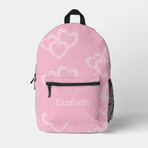 Personalisierter Name Niedlich Fun Herzmuster Rosa Bedruckter Rucksack