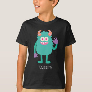 Personalisierter Name Niedlich Monster Kids T-Shirt