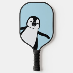 Personalisierter Name Niedlich Peeking Pinguin bla Pickleball Schläger