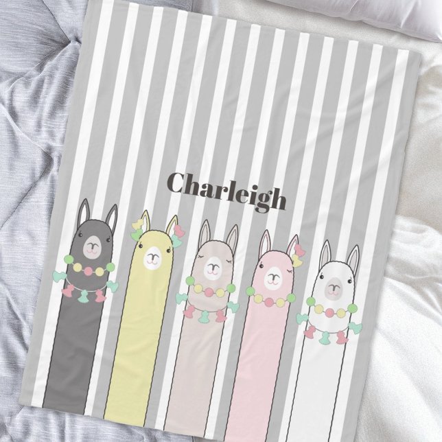 Personalisierter Name Niedlich Retro farbenfrohe L Fleecedecke (Von Creator hochgeladen)