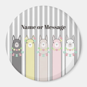 Personalisierter Name Niedlich Retro farbenfrohe L Magnet