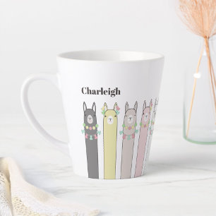 Personalisierter Name Niedlich Retro farbenfrohe L Milchtasse