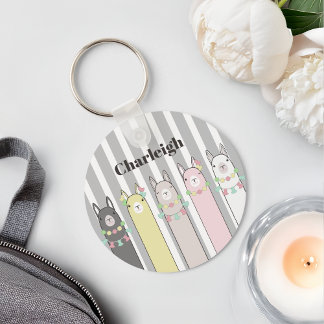 Personalisierter Name Niedlich Retro farbenfrohe L Schlüsselanhänger