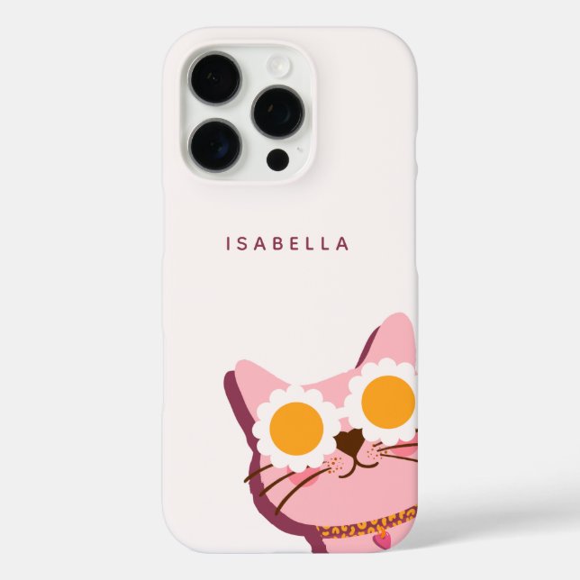 Personalisierter Name Niedlich Rosa Farbe Case-Mate iPhone Hülle (Rückseite)