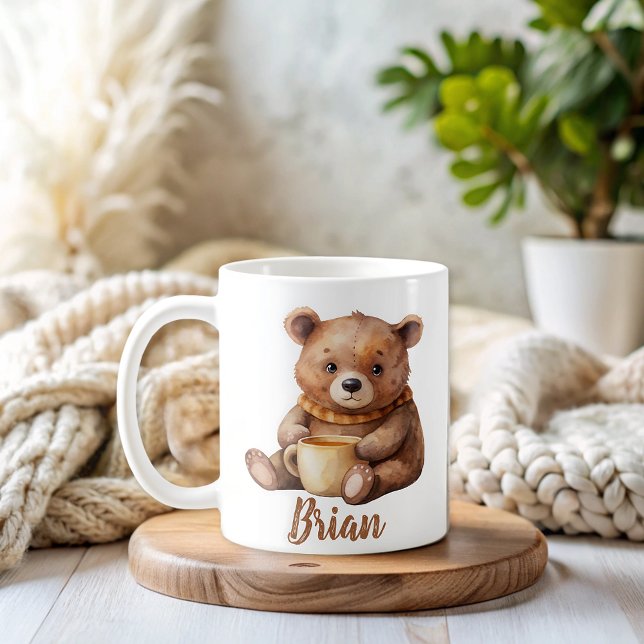 Personalisierter Name Niedlich Teddy Bear Kaffeetasse (Von Creator hochgeladen)
