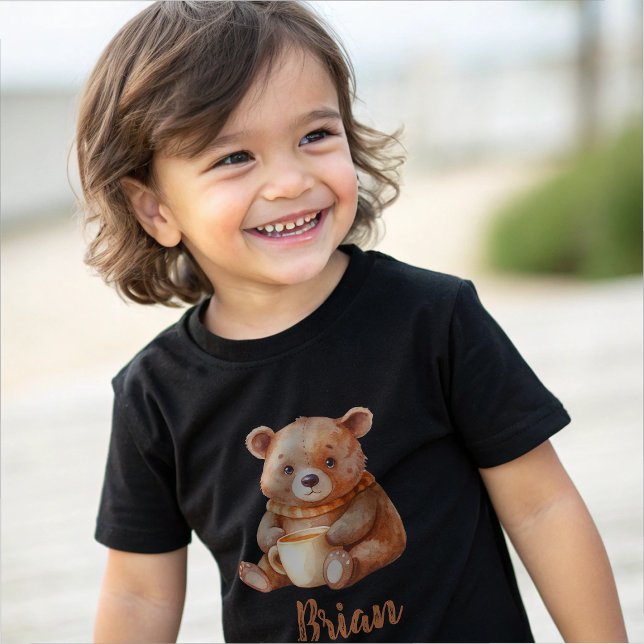 Personalisierter Name niedlich Teddybär T-Shirt (Von Creator hochgeladen)