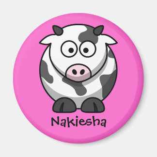 Personalisierter Name: Niedliche Cartoon Kuh Magnet