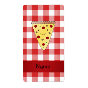 Personalisierter Name niedliche Pizzeria rot