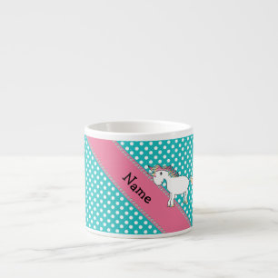 Personalisierter Name niedliche türkisfarbene Punk Espressotasse