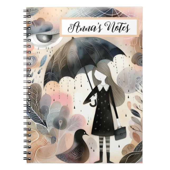 Personalisierter Name Notebook Nature Girl Notizblock (Vorderseite)