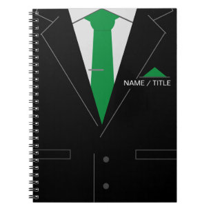 Personalisierter Name Notebook - Schwarzer Anzug u Notizblock