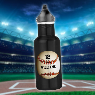 Personalisierter Name Nummer Baseball Edelstahlflasche