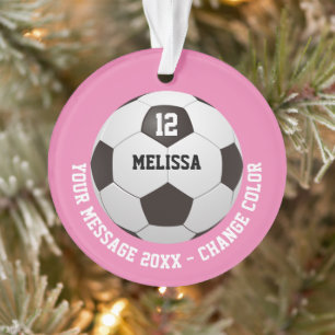 Personalisierter Name Nummer Nachricht Fußball Ornament