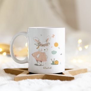 Personalisierter Name Oaster Baby Rabbit Muster Kaffeetasse
