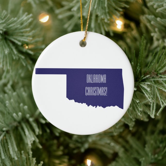 Personalisierter Name Oklahoma Keramik Ornament (Baum)