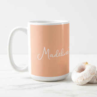 Personalisierter Name, Oktober-Geburtsblume Peach Kaffeetasse