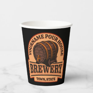 Personalisierter NAME Old Oak Barrel Bierbrauerei Pappbecher