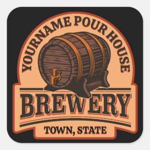 Personalisierter NAME Old Oak Barrel Bierbrauerei  Quadratischer Aufkleber