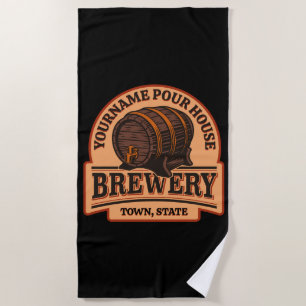 Personalisierter NAME Old Oak Barrel Bierbrauerei  Strandtuch