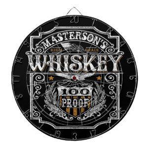 Personalisierter NAME Old West Whiskey Brauerei Ba Dartscheibe