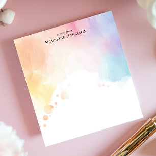 Personalisierter Name Ombre Regenbogen Wasserfarbe Notizblock