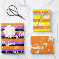 Personalisierter Name Orange Halloween Girl Whimsi