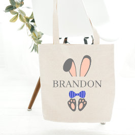 Personalisierter Name Osterhase mit Krawatte Tragetasche
