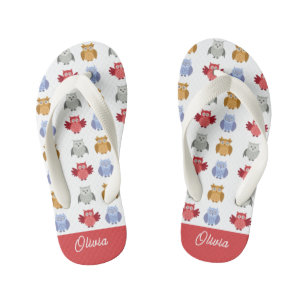 Personalisierter Name Owl Beach Kinderbadesandalen