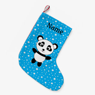 Personalisierter Name Pandaelblau Kleiner Weihnachtsstrumpf